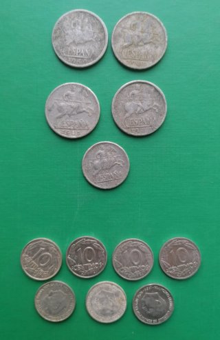 Monedas Pesetas Céntimos antiguos época de Franco