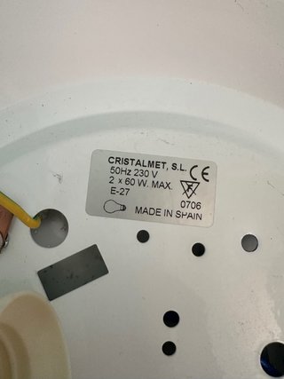 Plafón de techo cuadrado metal y cristal