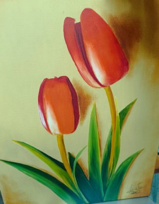 Cuadro Flores pintados a mano