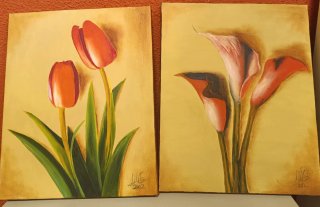 Cuadro Flores pintados a mano
