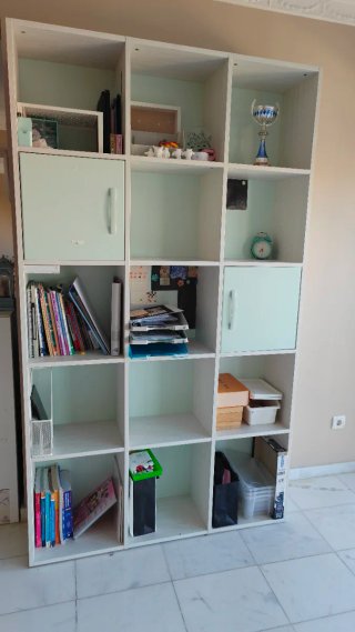 Librero Modular Blanco y Verde