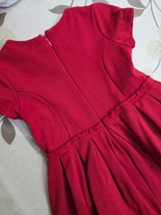 Vestito rosso bambina con fiocchi