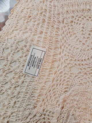 Fundas Cojín Indias Algodón Ganchillo Beige Blanco