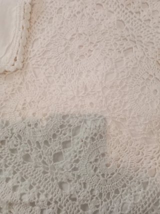 Fundas Cojín Indias Algodón Ganchillo Beige Blanco