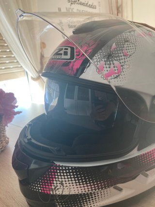 Casco NZI Moto Nuevo Negro y Rosa