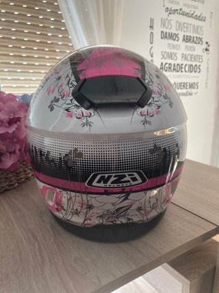 Casco NZI Moto Nuevo Negro y Rosa