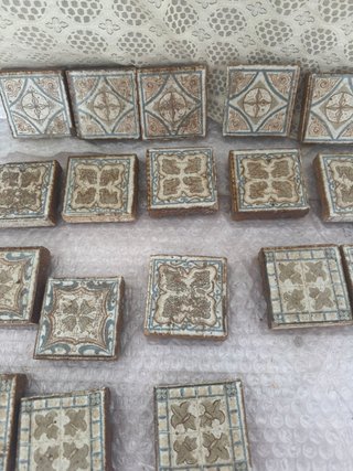 Lote 18 baldosas azulejos florales