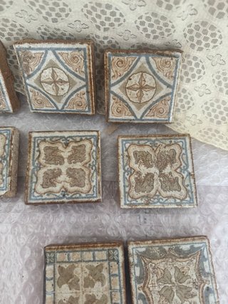 Lote 18 baldosas azulejos florales