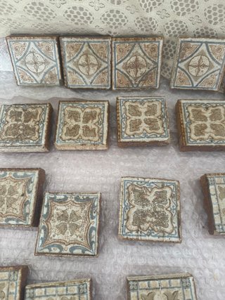 Lote 18 baldosas azulejos florales