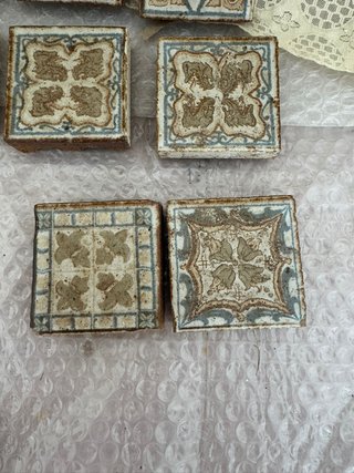 Lote 18 baldosas azulejos florales
