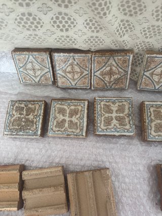 Lote 18 baldosas azulejos florales