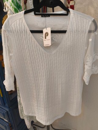 Blusa Pilar Prieto Blanca Talla XL