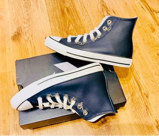 Converse Cuero Negras Talla 36.5 con Cadenas
