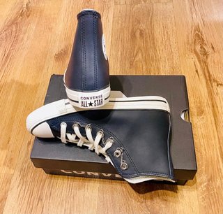 Converse Cuero Negras Talla 36.5 con Cadenas