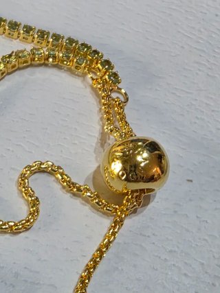Pulsera Pandora Oro y Piedra Verde
