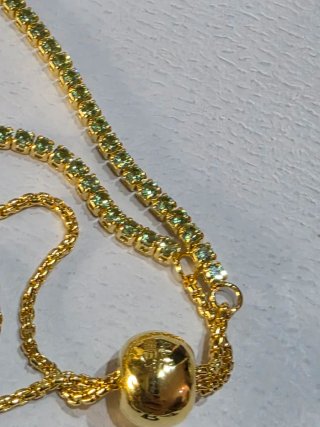 Pulsera Pandora Oro y Piedra Verde
