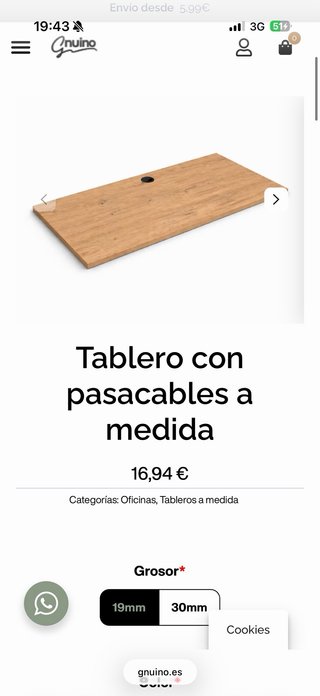 Enpresa : GNUINO Tablero melamina a medida