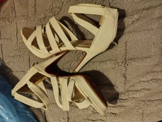 Sandali donna tacco bianco perla