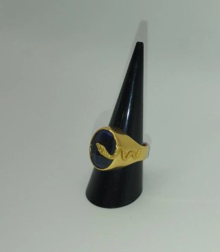 Anillo Oro 18k Piedra Azul Serpiente 13.14gr