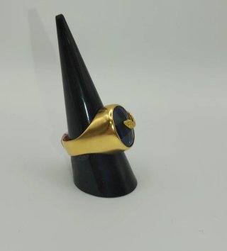 Anillo Oro 18k Piedra Azul Serpiente 13.14gr