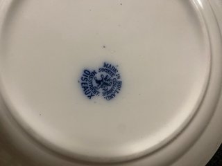 3 Pratos Rasos Maestricht Pássaros Azul e Branco