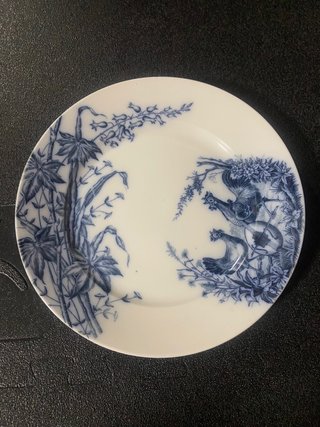 3 Pratos Rasos Maestricht Pássaros Azul e Branco