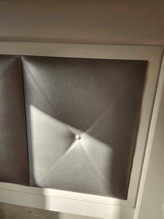 Cabecero tapizado polipiel gris