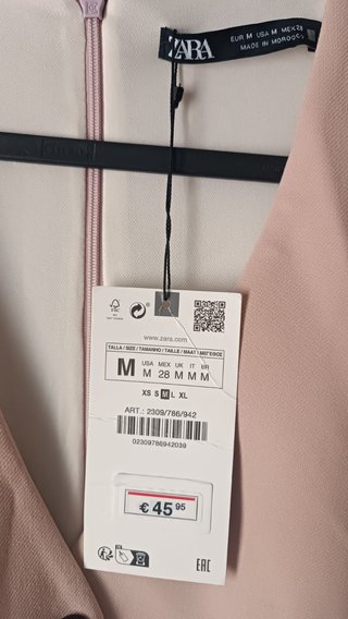 Vestido Zara Rosa Talla M