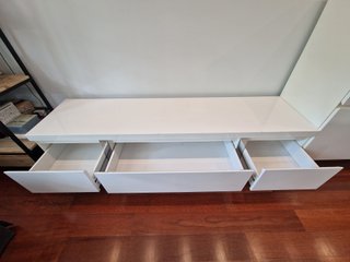 Mueble salón lacado blanco brillo - 3 piezas