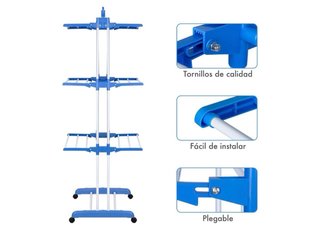 Tendedero Plegable Vertical Azul y Blanco