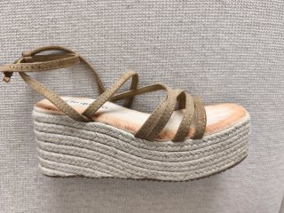 Sandalias cuña kaki