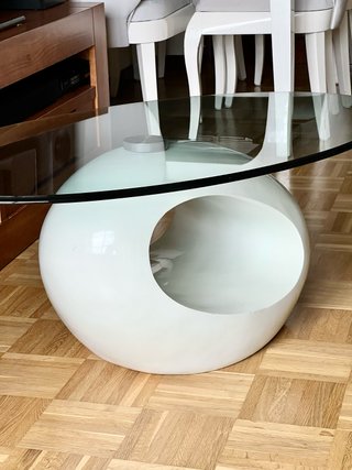 Mesa centro ovalada cristal templado