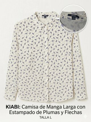 Camisa KIABI manga larga estampado plumas y flecha