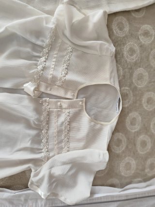 Lote camisón y bata comunión blanco