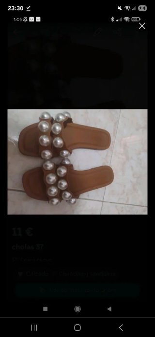 Cholas perlas marrones talla 37