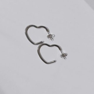 Pendientes Aro Corazón Plateado