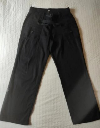 Pantalón H&M Lino Algodón Talla 38 Negro