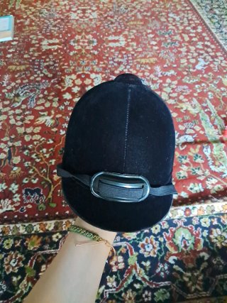 Casco de equitación niña vintage negro
