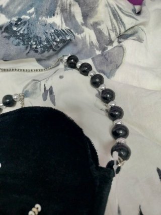 Bolso de fiesta corazón negro con flecos