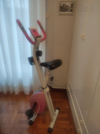 Bicicleta Estática Plegable Rosa