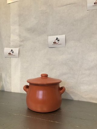 Pentolino vintage terracotta con coperchio
