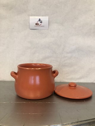 Pentolino vintage terracotta con coperchio