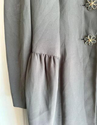 Vestido vintage azul verdoso con encaje