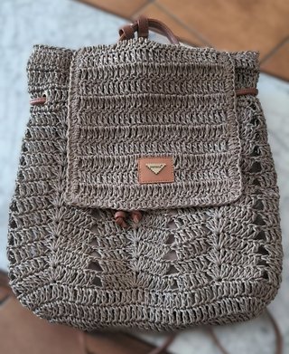 Mochila rafia trenzada cierre ajustable - Privata