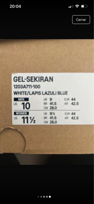 Tenis Asics Gel Sequiran Azul y Blanco
