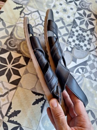 Sandalias Geox Negras Piel