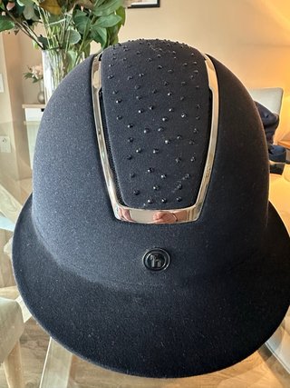 Casco Equitación Negro Brillante Horze Niña