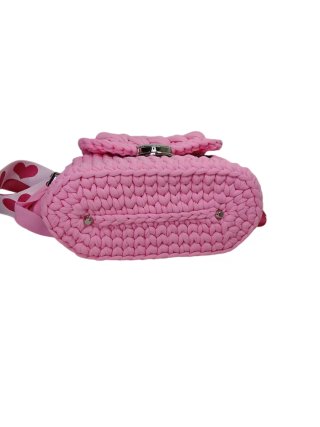 Bolso tejido a mano rosa