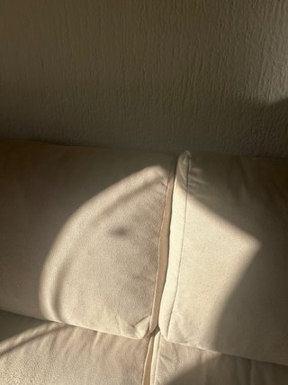 Sofá chaiselongue beige de tela