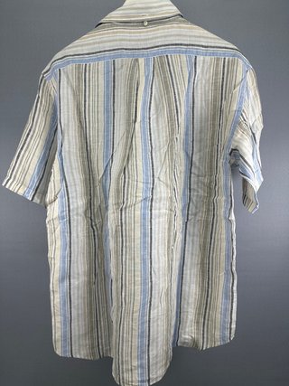 Camisa Canali rayas beige y azul